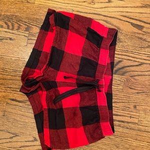 old navy plaid pj shorts womens m